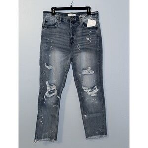 KanCan Distressed Straight Leg Jeans